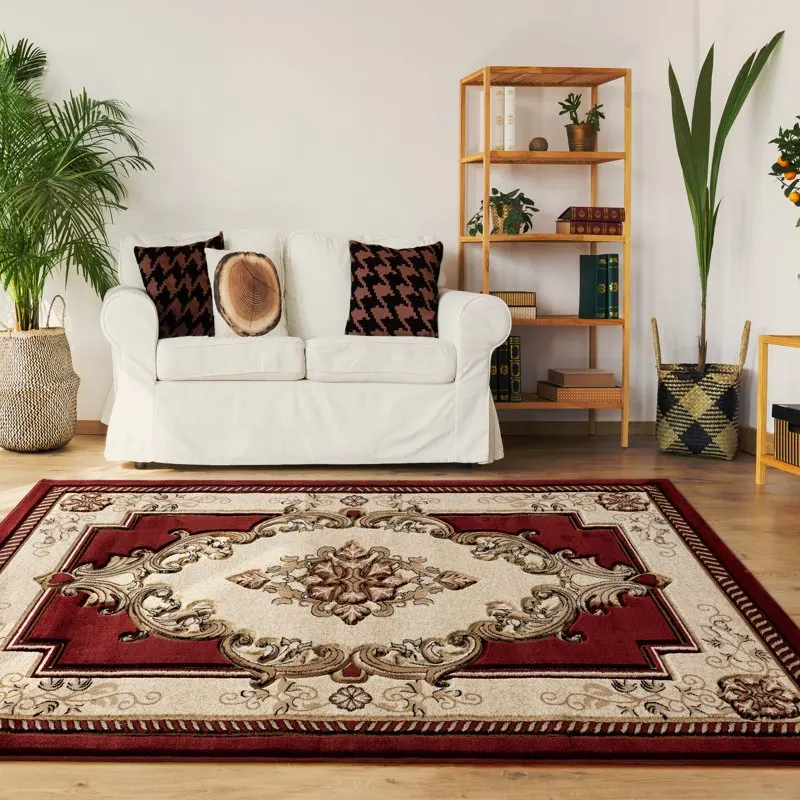 

United Weavers Drachma Patras Traditional Medallion Accent Rug, Burgundy, 1'10" x 2'8"