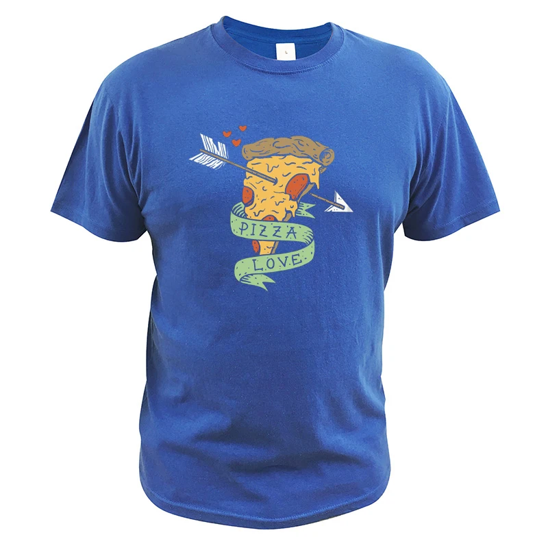 Футболка с принтом пиццы и любви 100% натуральный хлопок мягкие