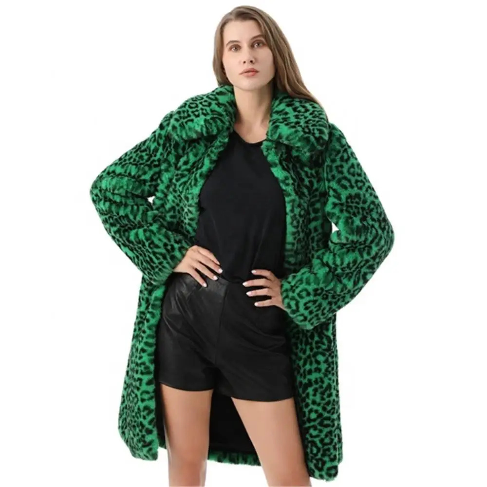 Woman Real Fur Long Coat Luxury Designer Teddy Thermal Fur Leopard Jacket Noble Temperament Classical Women's Natural Fur Coats