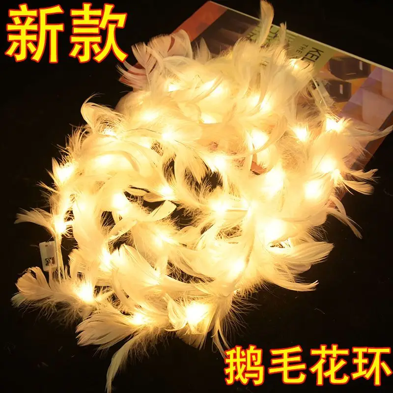 

LED Flower Crown Glowing Wreath Luminous Garland Wedding Party Christmas Garlands Festival Flower Wreath Christmas Decor