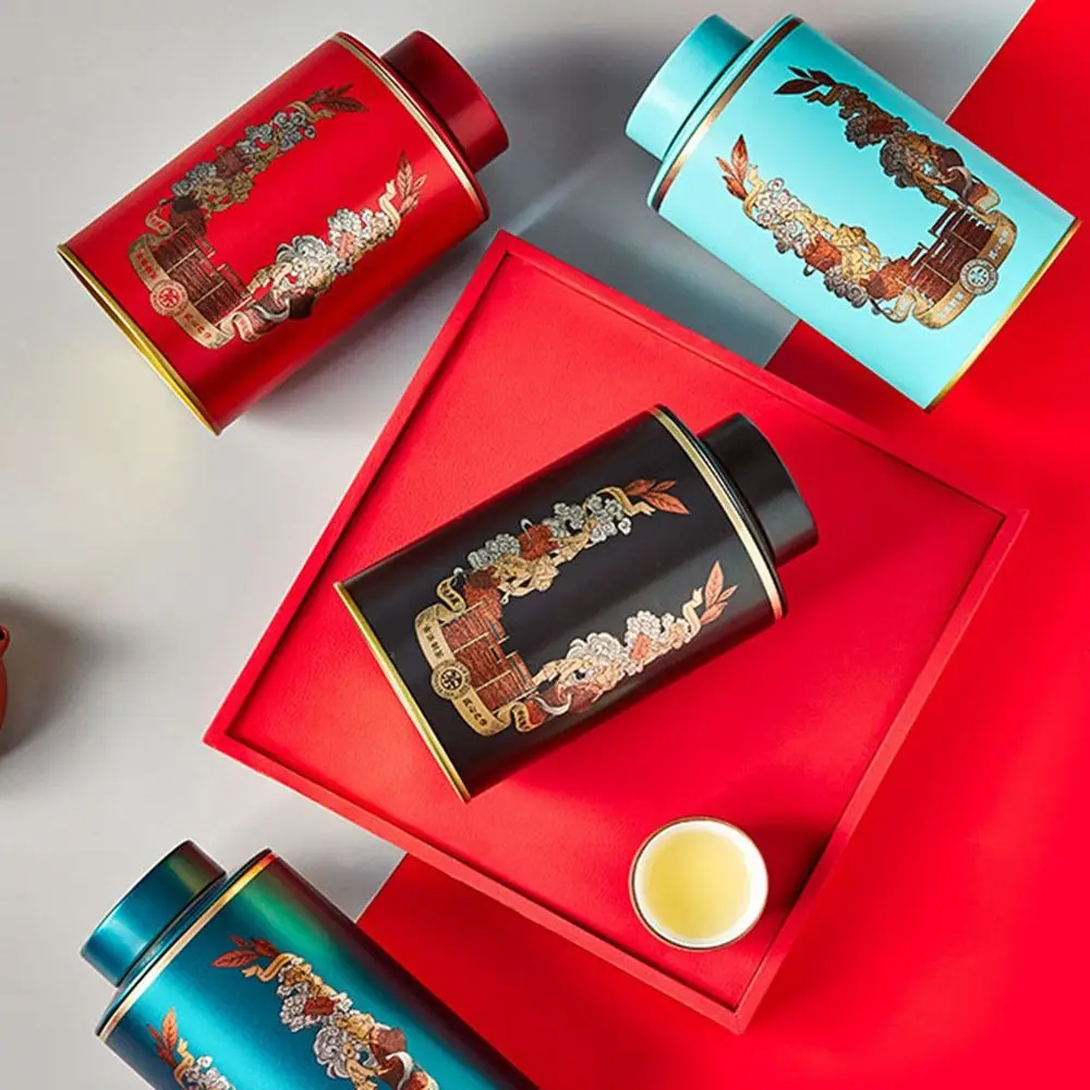 

Round Travel Tea Storage Container Tea Coffee Candy Kitchen Gadget Tea Box Gift Box Storage Jars Tea Can