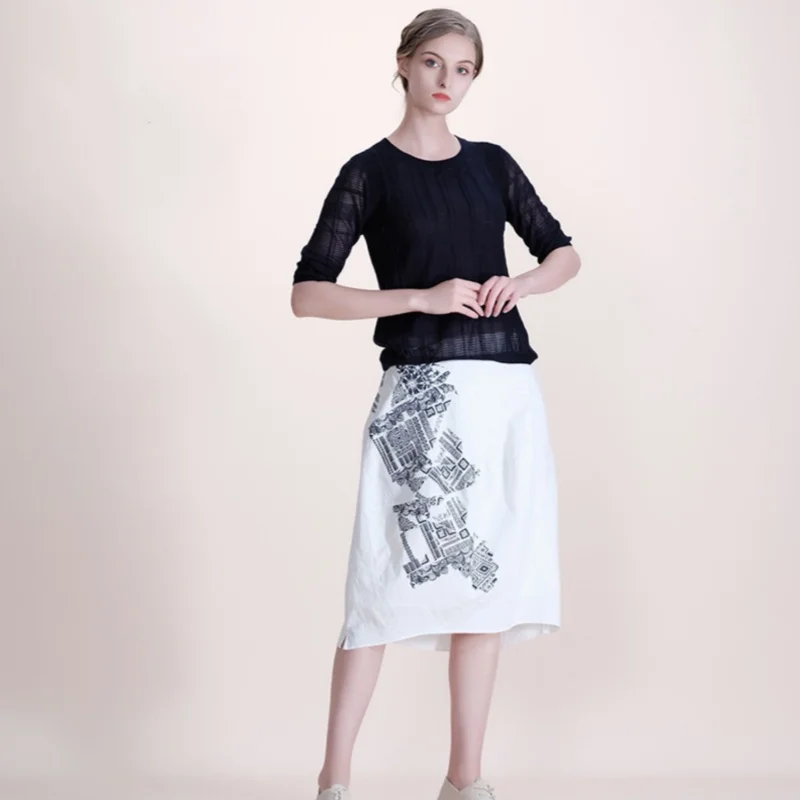 Летний женский топ пуловер крутой шелковый трикотаж с небом тонкая пригородная