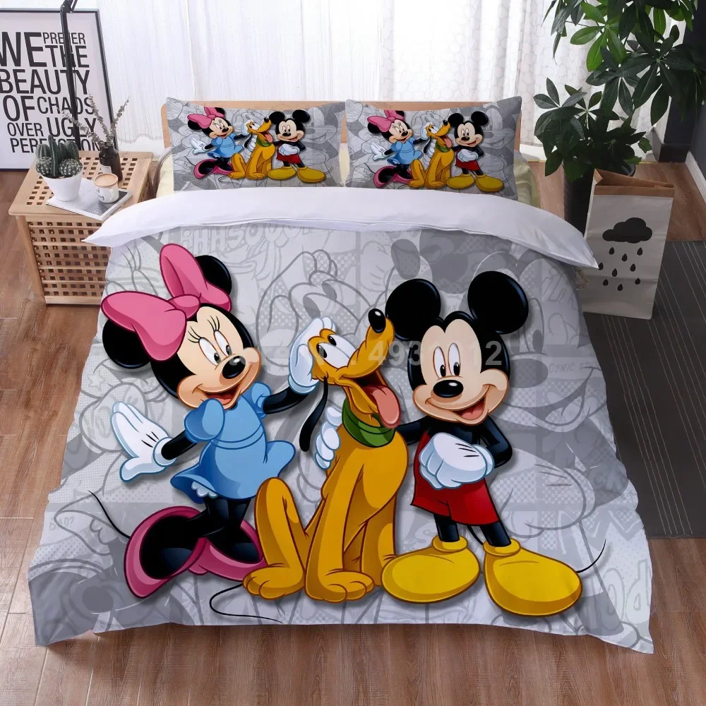 Комплект постельного белья с героями мультфильмов Микки и Минни Маус милая