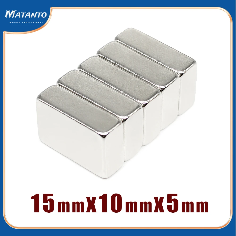 

2/5/10/20/30/50PCS 15x10x5 Block Rare Earth Magnet 15X10 Rectangular Neodymium Magnet 15x10x5mm Permanent NdFeB Magnets 15*10*5