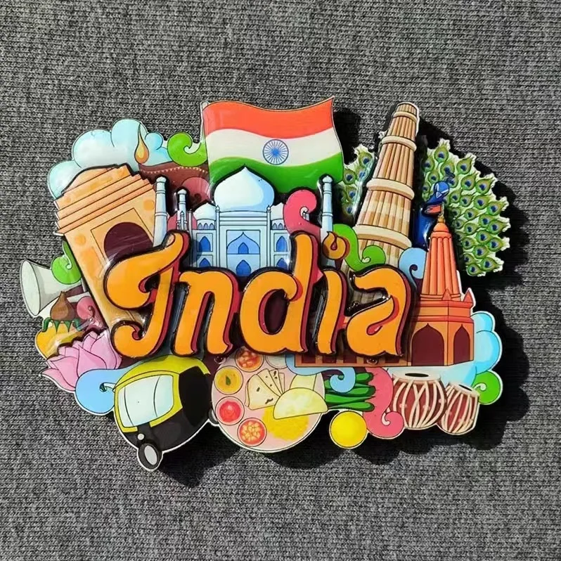 Индийский магнит на холодильник Тадж Махал магнитная наклейка сувенирная смола