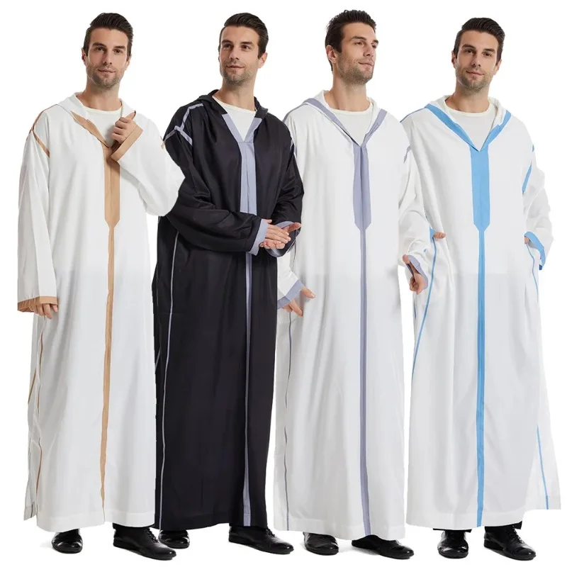 Марокканская Djellaba мусульманская ИД с капюшоном Abaya Jubba Thobe длинное платье Дубай