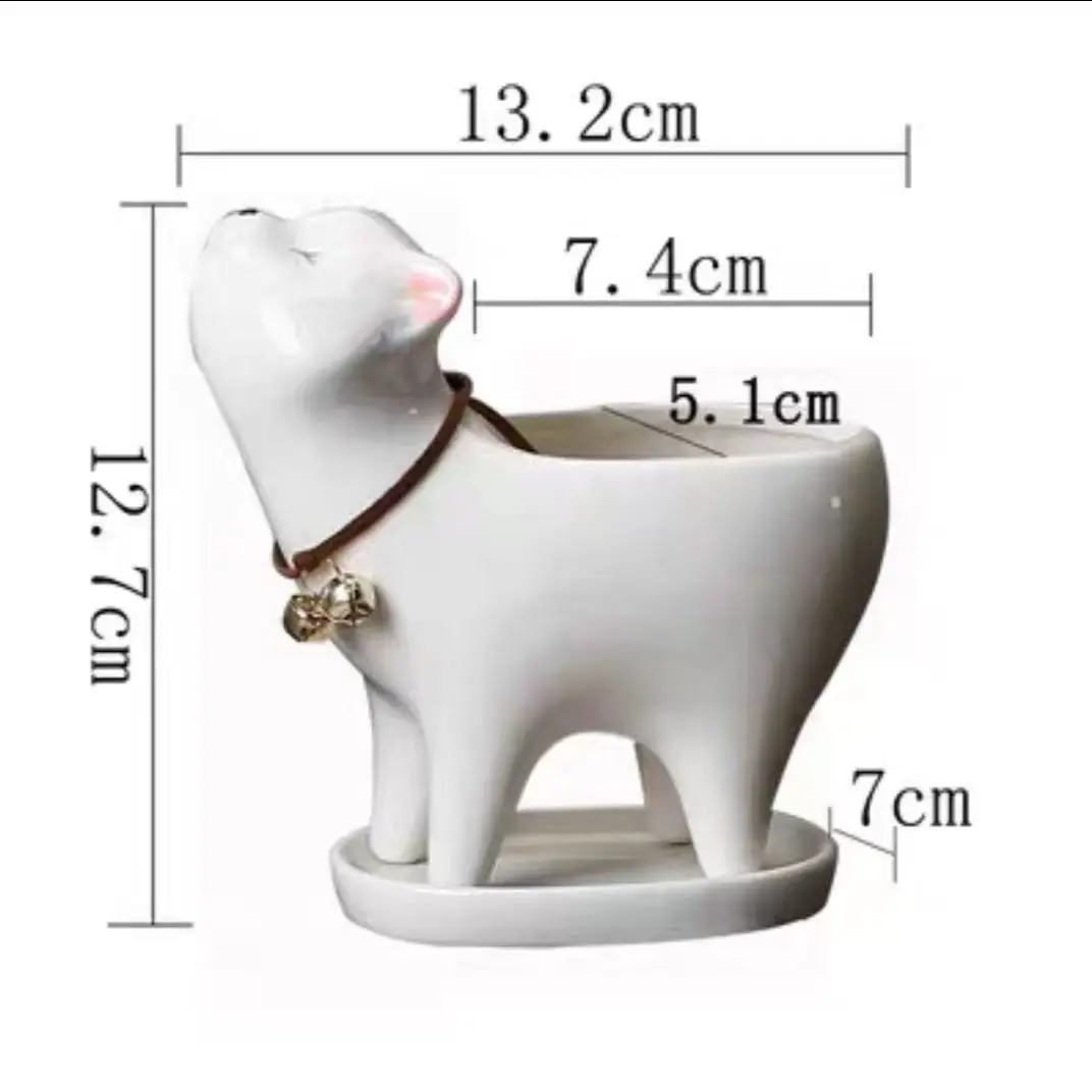 

Керамический цветочный горшок с котом