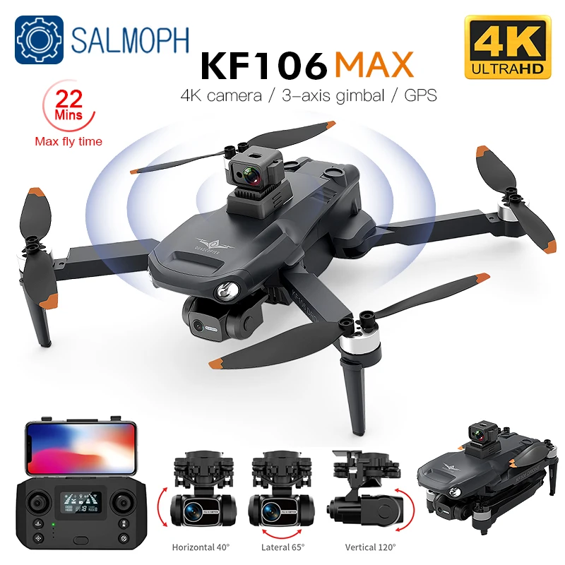 

4K Professional Drone KF106 / KF106MAX With HD Camera Obstacle Avoidance 3-Axis Gimbal 5G WiFi GPS Brushless Quadcopter RC Dron