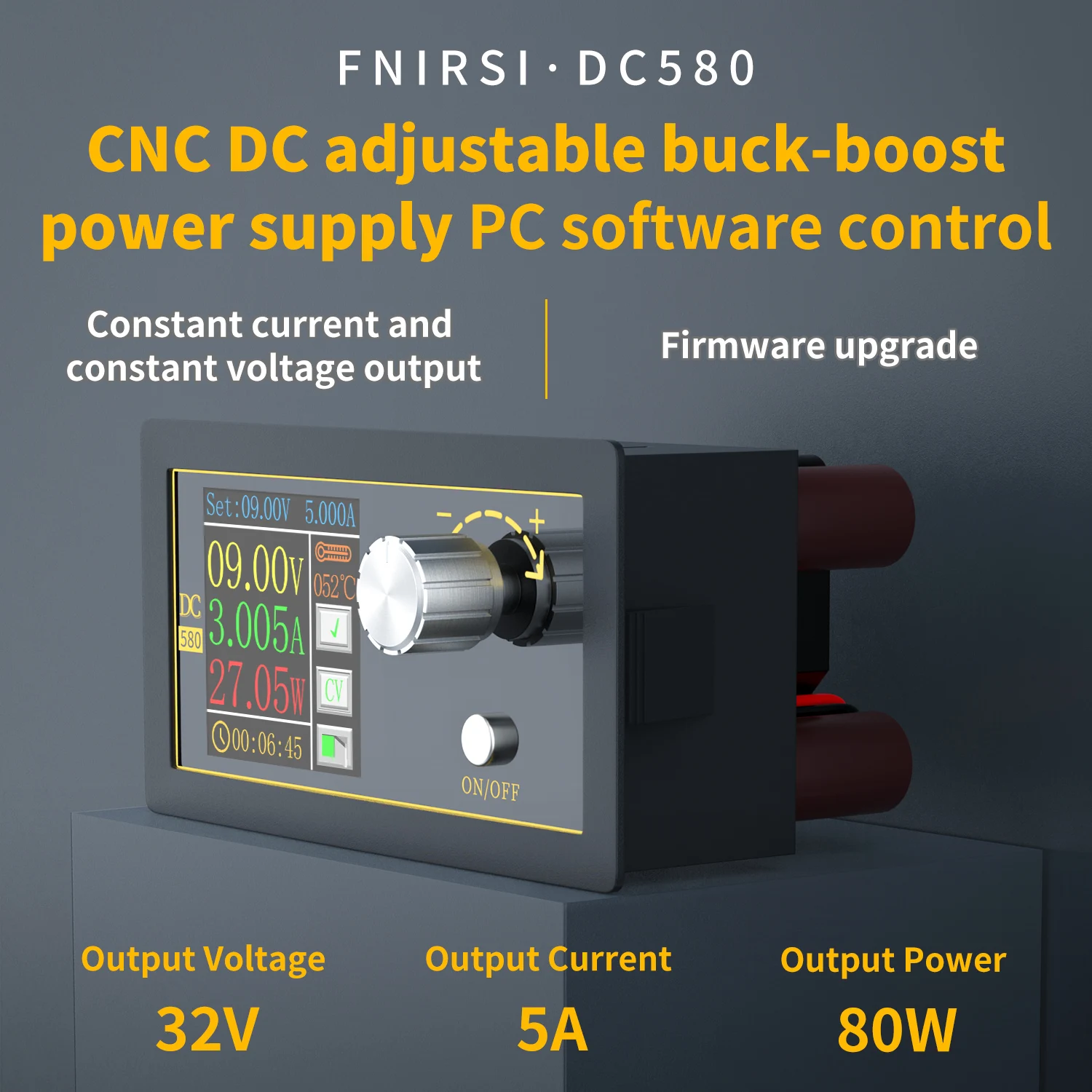 

DC DC Buck Converter CC CV Power Module 1.8-32V 5A Adjustable Regulated power supply Voltmeter ammeter CNC Color screen 80W