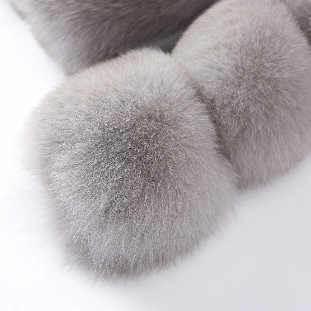 2023 Women's Real Fox Fur Coat Genuine Sheepskin Leather Jacket Full Pelt Winter Thick Warm Fur Lady's Outerwear S7844 enlarge