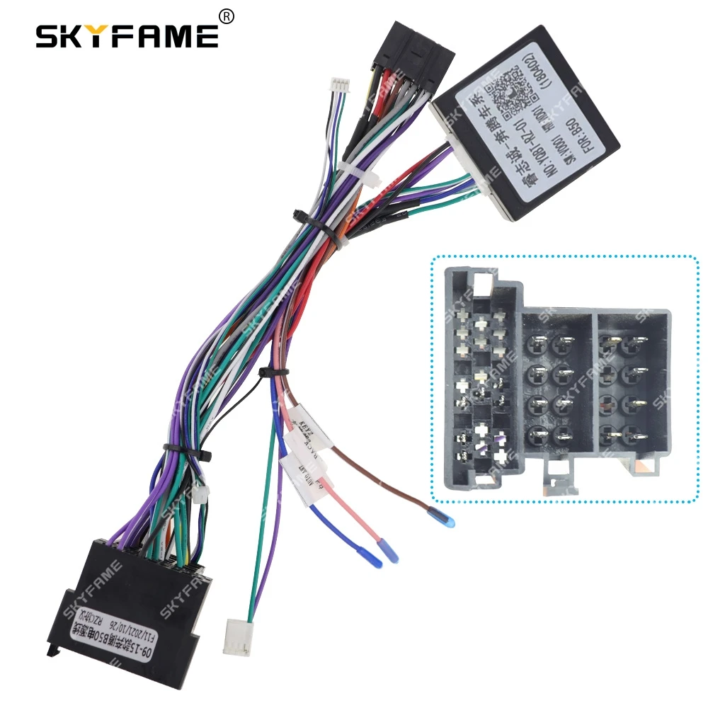 

16-контактный автомобильный адаптер жгут проводов SKYFAME, декодер коробки Canbus, кабель питания для Android, для Faw Bestune B50 YQBT-RZ-01