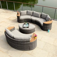 outdoor furniture outdoor rattan chair coffee table combination garden courtyard round table and chair combination leisure sofa