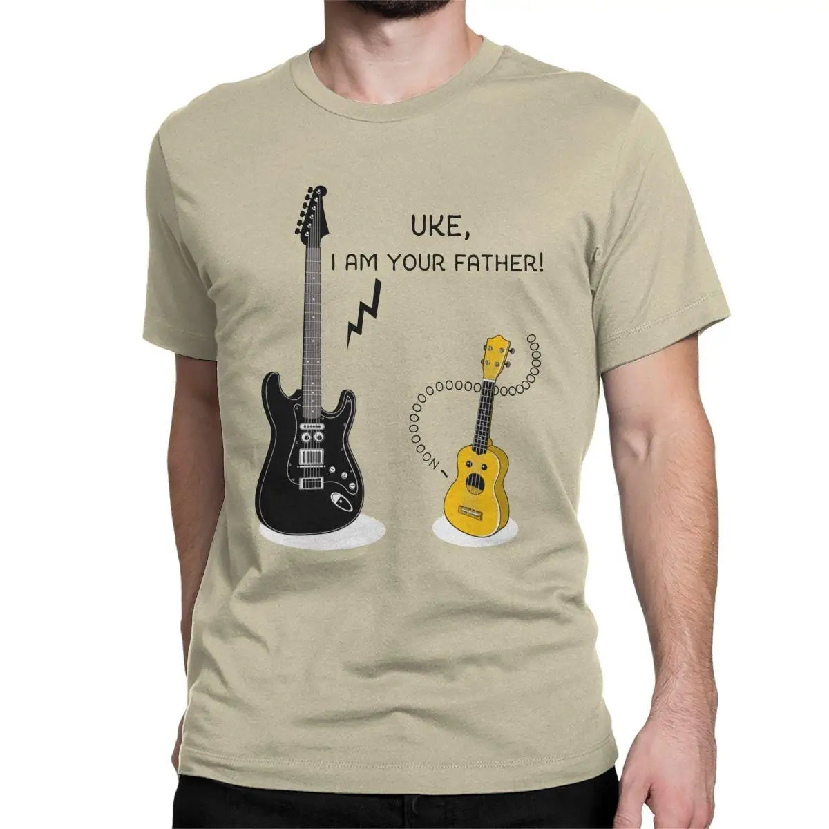 

Men's Uke I Am Your Father Guitar T Shirts Bass Cool Cotton Tops Fashion Short Sleeve Crew Neck Tees Adult T-Shirt