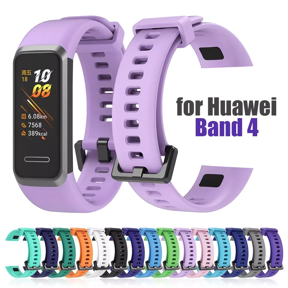 Strap For Huawei Band 4 Watchband band4 huawei4 Straps Silica Gel bracelet de montre Correa de reloj pasek do zegarka