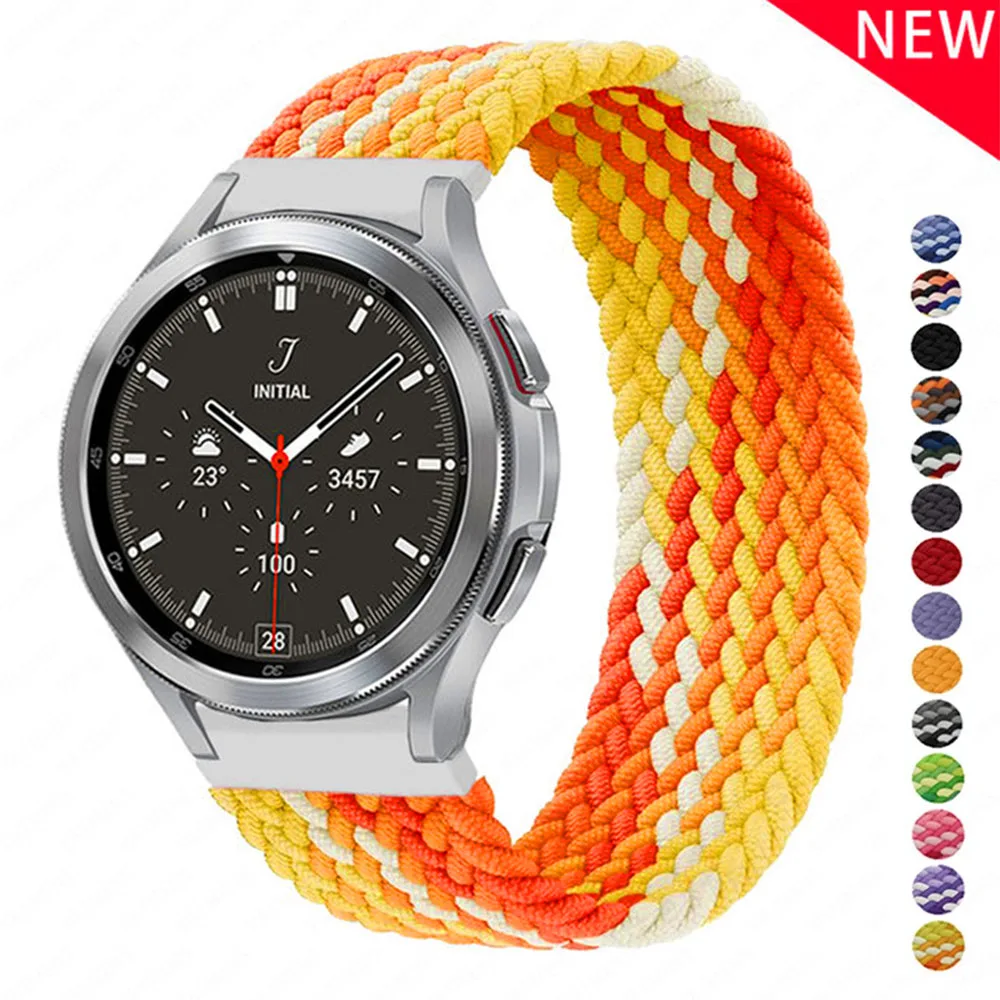 

20mm 22mm Braided Solo Loop Band for Samsung Galaxy watch 5/4/3/45mm/41mm/44mm/active 2 bracelet Huawei watch GT/2/2e/Pro strap
