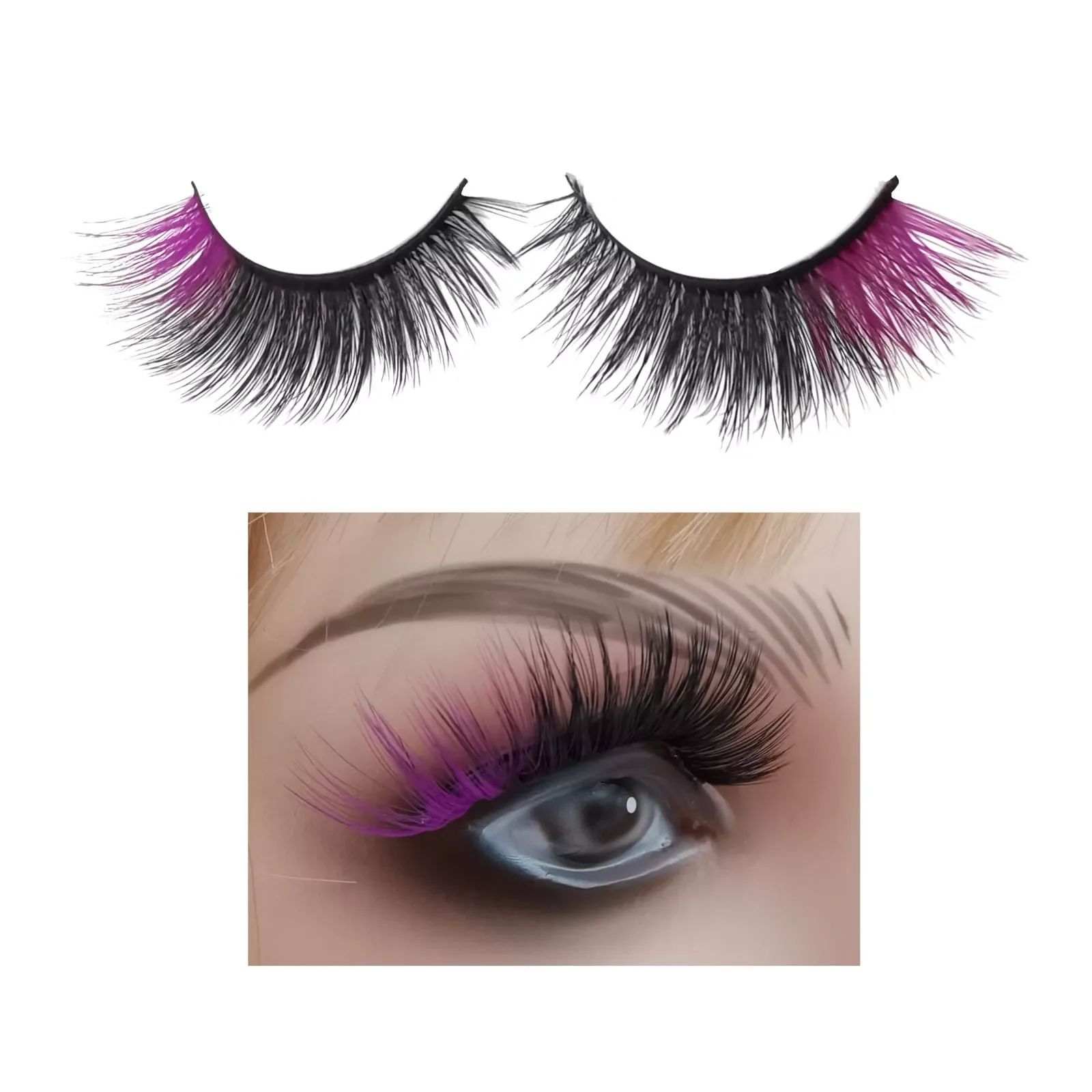 

NEW2023 Eye Tail Color Imitation Mink Eye Lashes Five Pairs Of False Eyelashes Stage Makeup Exaggerated Effect 3d Brush