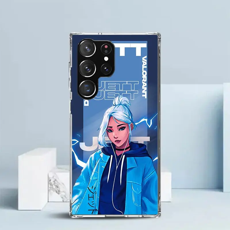 Чехол Valorant Jett для телефона Samsung Galaxy S22 S23 S24 Ultra S21 S20 FE S10 Plus S10E S9 S8 + S7 Edge мягкая задняя