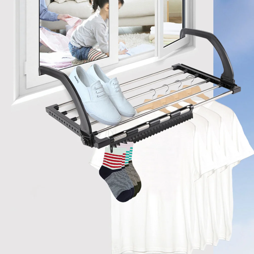

Rack Drying Clothes Balcony Laundry Shoe Foldingtowel Stainless Steel Racks Airer Radiator Outdoor Clothing Storage Foldable