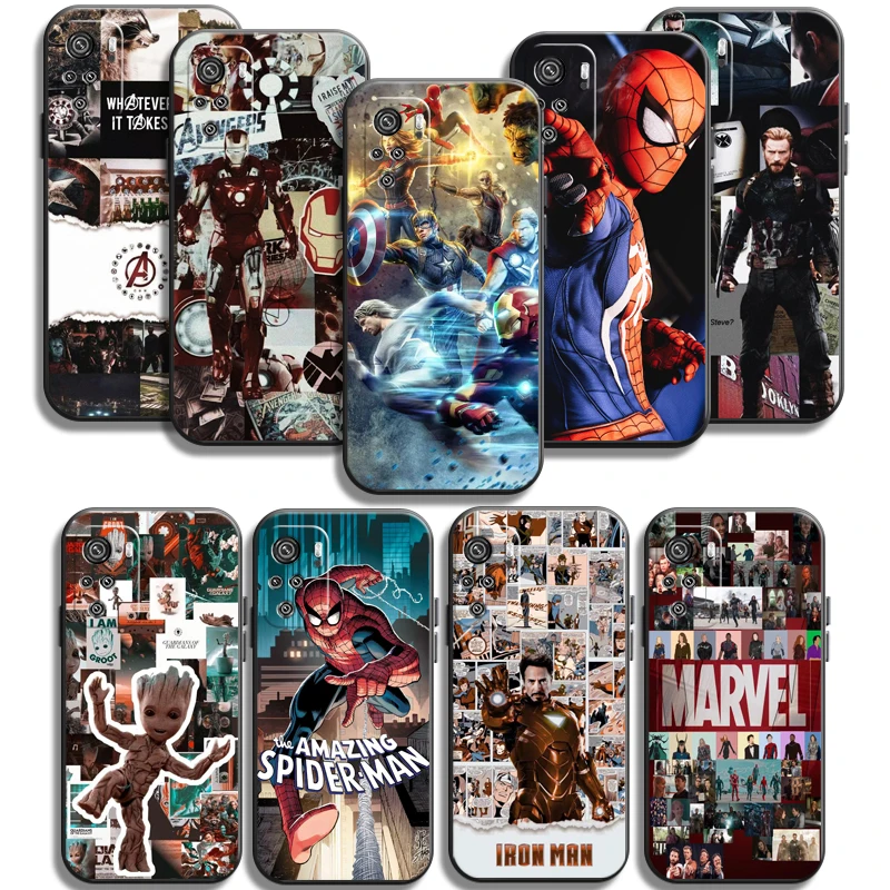 

Marvel Iron Man Spiderman Phone Cases For Xiaomi Redmi Redmi 7 7A Note 8 Pro 8T 8 2021 8 7 7 Pro 8 8A 8 Pro Soft TPU Carcasa