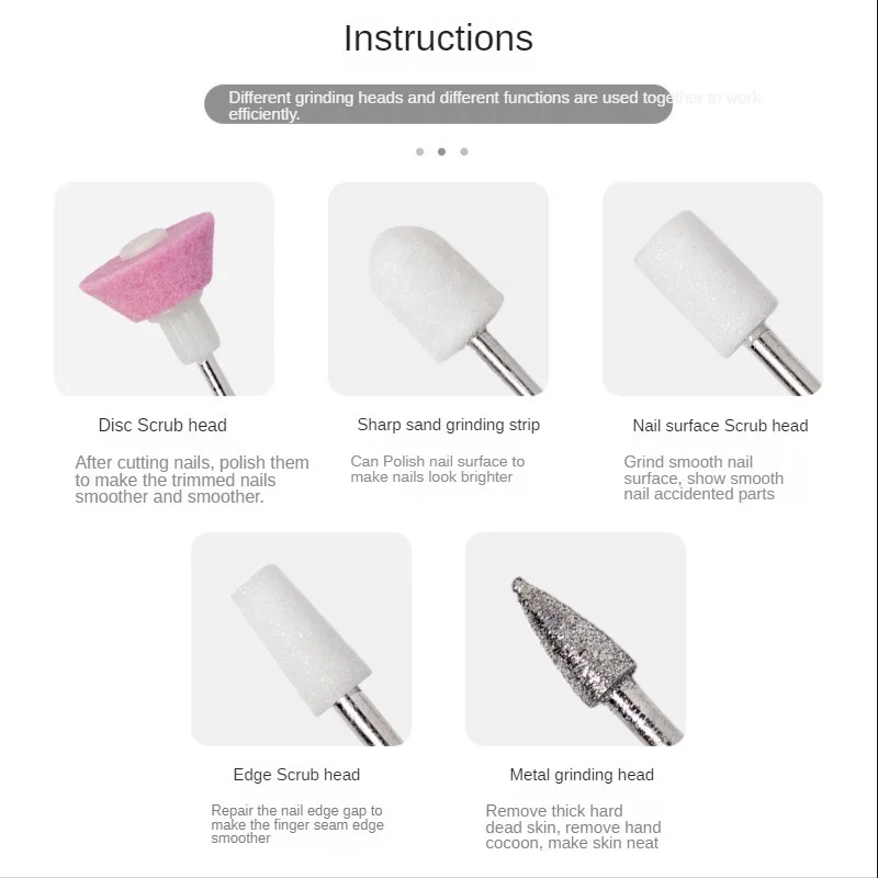 Профессиональная электрическая мини-дрель для ногтей набор инструментов 5 в 1 с