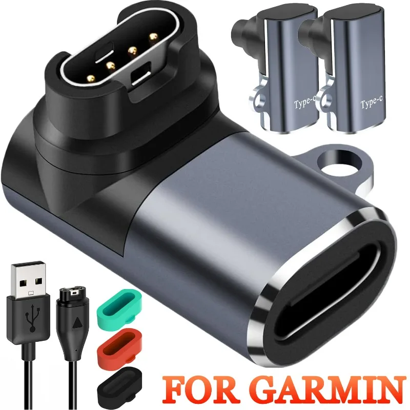Per Garmin Watch Adattatore Di Ricarica Tipo C/Ios Connettore Per Garmin Fenix 7 7X 5S 6 6X Forerunner 245/945/55/45 Con Tappo Antipolvere