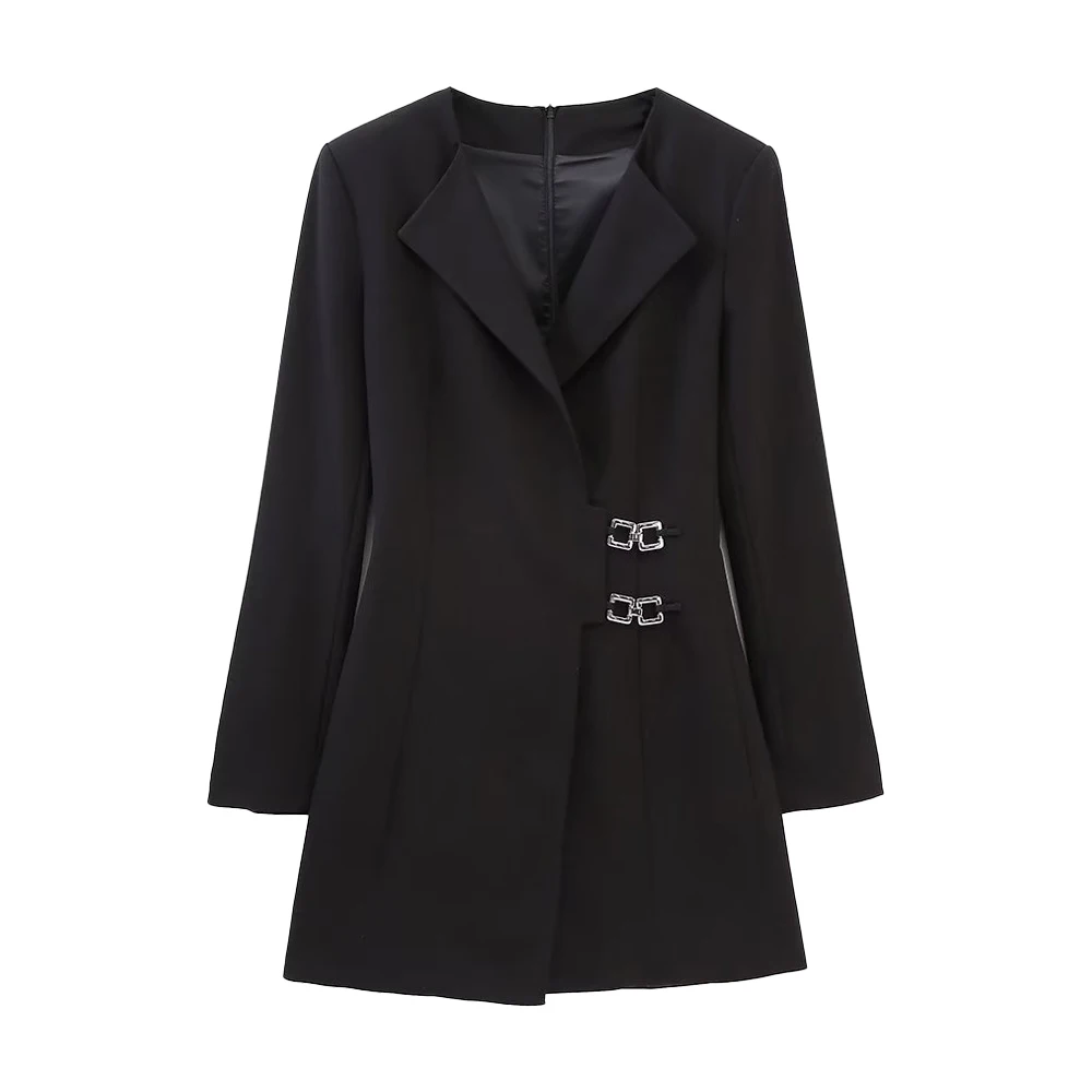 

Женское платье в стиле костюма с боковой пряжкой, элегантное модное платье на молнии сзади с чувственным дизайном, платья 2022, новинка 8585688