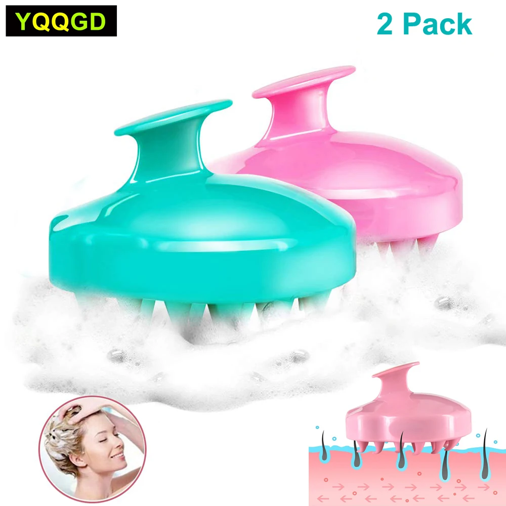 

(2 упаковки) щетка для шампуня | Массажер для волос и кожи головы, Мягкая силиконовая щетка для ухода за кожей головы Chialstar [для влажной и сухой...