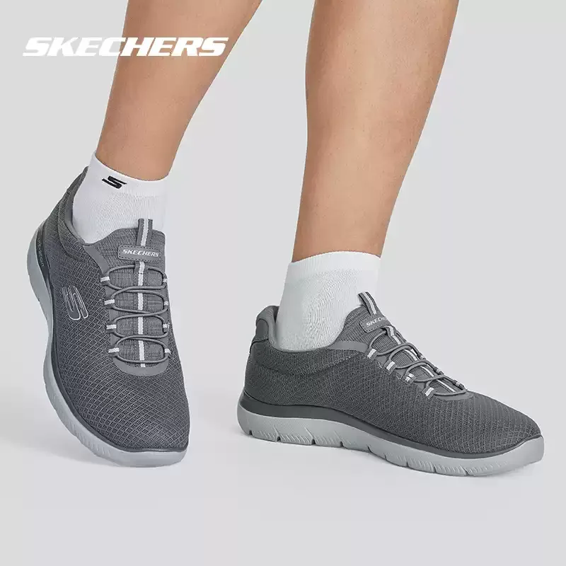 Мужская обувь Skechers, новая летняя дышащая повседневная обувь без шнуровки с сетчатым верхом, оригинальная обувь на мягкой подошве для пожилых людей 52811-CHAR (art.: 3920da082af91) - 3920da082af91