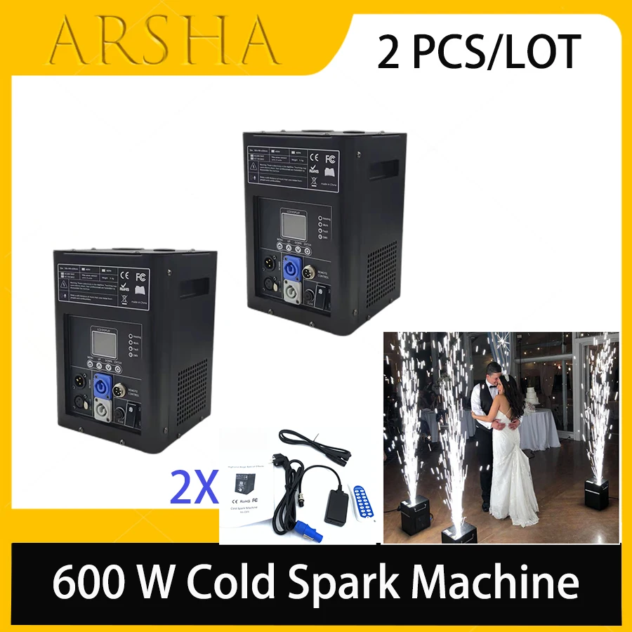 

2 PCS Cold Sparks Machine 600w Cold Firework Machine DMX Remote Control Sparking Spark Machine For Wedding with Flycase Option
