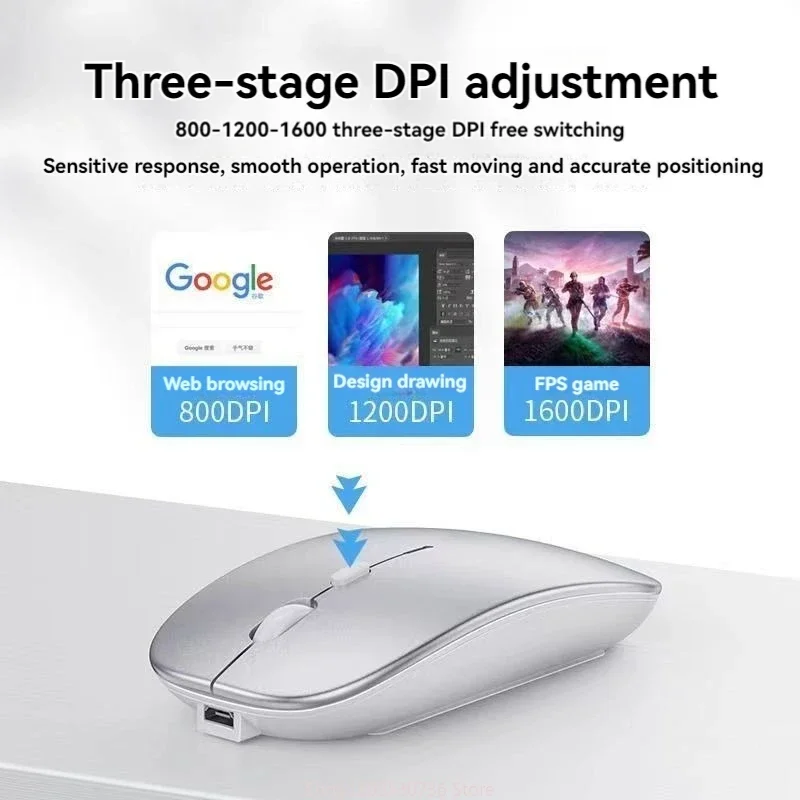 Wireless Bluetooth Mouse For iPad Samsung Huawei Lenovo Android Windows Tablet Battery Notebook Computer