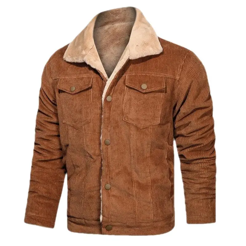 

Men's Casual Streetwear Retro Jacket Men's Fashion Clothing Autumn And Winter New Corduroy Jacket Men's Fur Collar Trucker Jacke