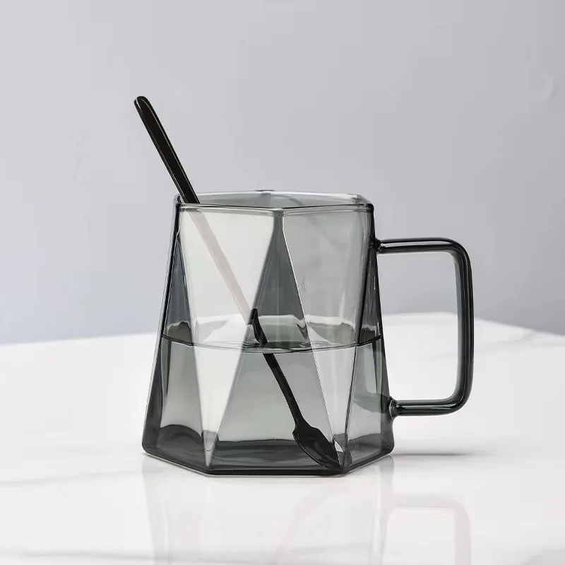 

Black Diamond Glass Thickened Mug Coffee Cup Couple Gift Cup for Tea Cups Cute Mugs Free Shipping Glasses Cupshe Drinkware Set