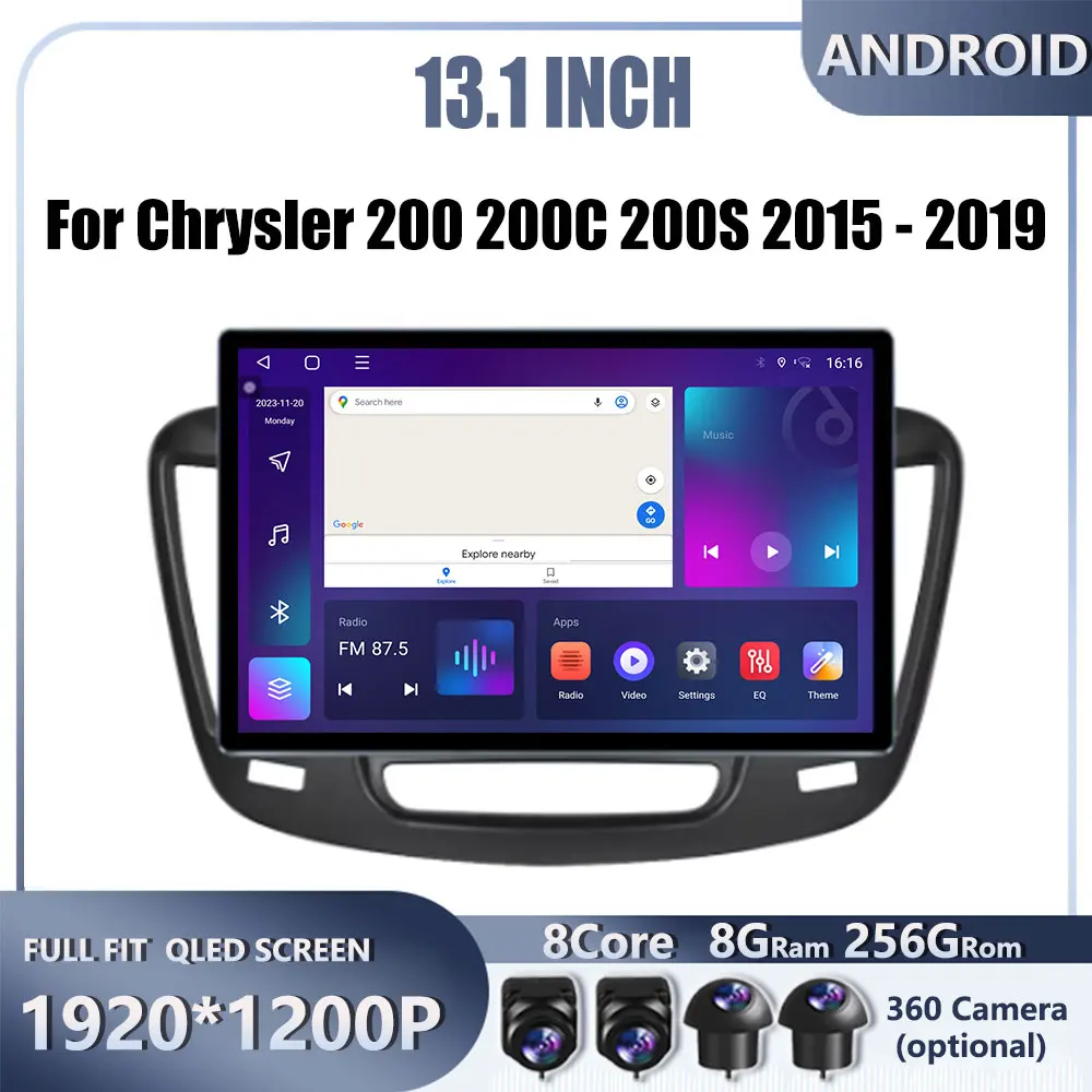 4G 13 1 дюйма для Chrysler 200 200C 200S 2015 2016-2019 Автомобильный Android OS Радио Стерео