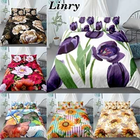luxury 3d colorful flowers comforter bedding sets quilt duvet cover singlekingqueen size bed covers bedclothes dropshipping