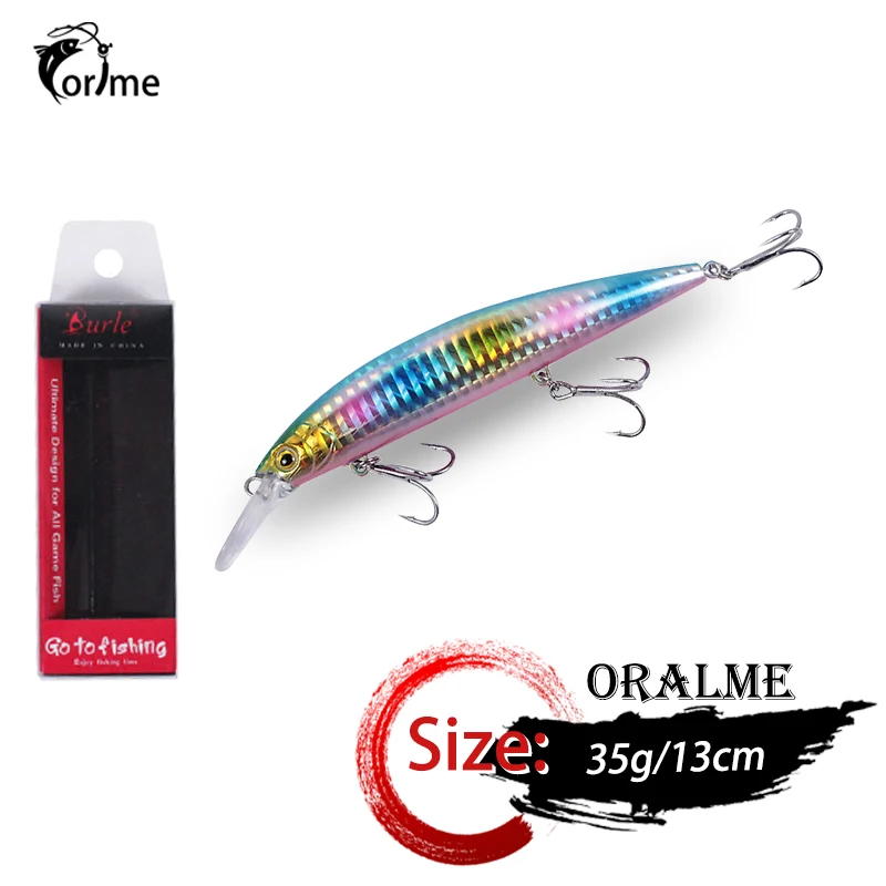 

1 piece of 130mm35g submerged Jerkbait bait artificial hard bait Wobbler Minnows bait carp trout bait