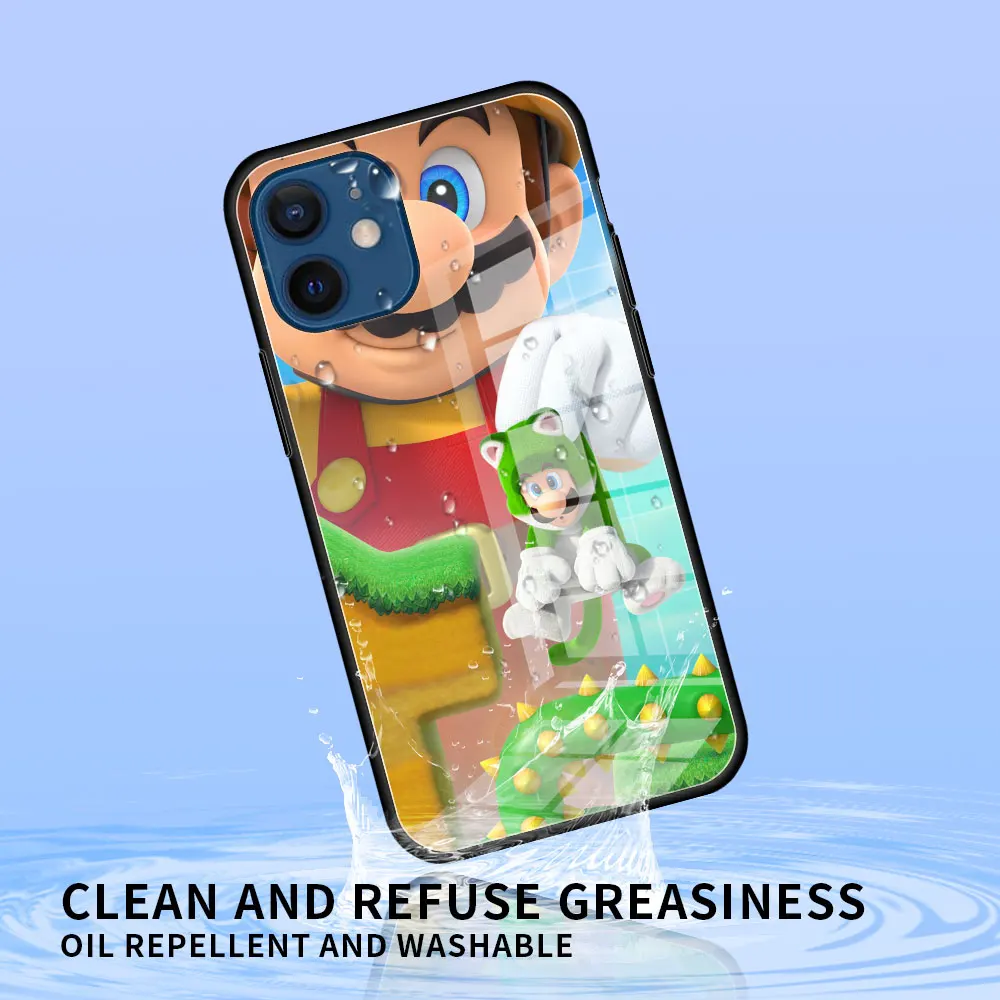 Стеклянный чехол для Apple iPhone 13 11 12 Pro Max смартфона 8 7 Plus SE XR X XS 6 6S Super Mario Big Break |