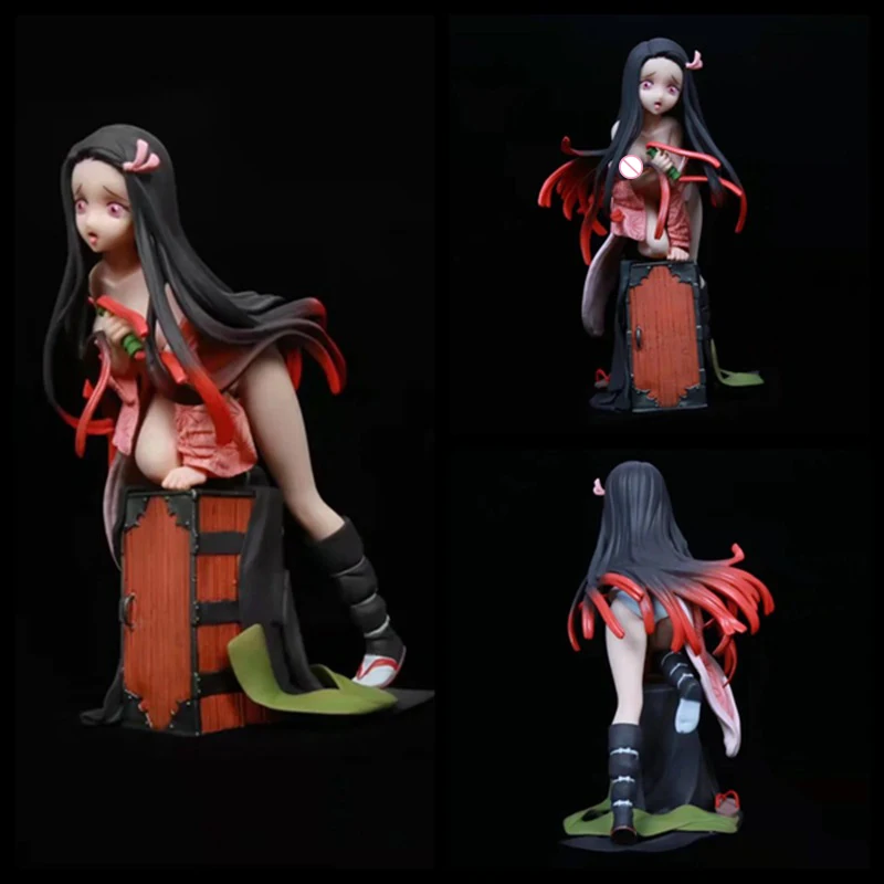 

Kawaii Demon Slayer Action Anime PVC Figure Toys 20cm Cute Removable Panties Kamado Nezuko Sexy Dolls Room Decor Gift for Boys