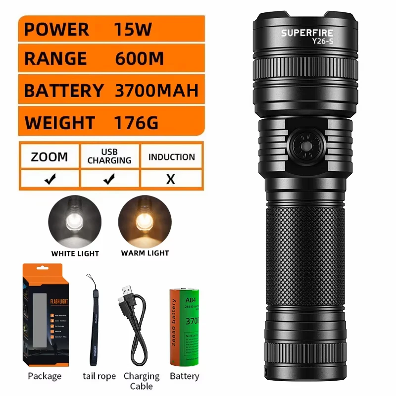 

SUPERFIRE Y25 15 Вт портативный фонарик