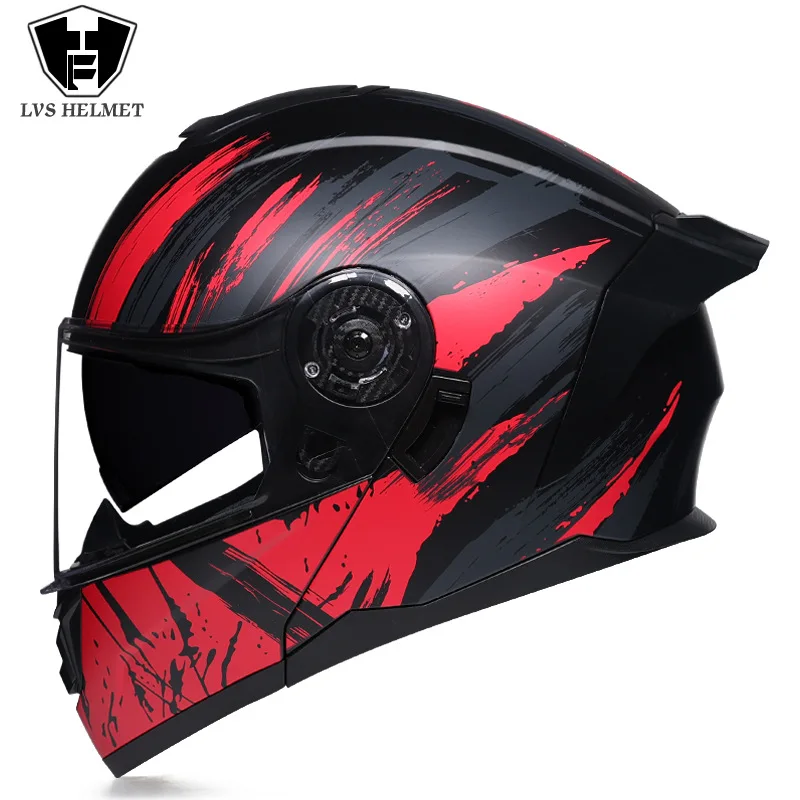 DOT Approved Crash Modular Motorcycle Full Face Helmet Men Women Retro Motocross Flip Up Racing Helmet Capacete Moto Casco Kask