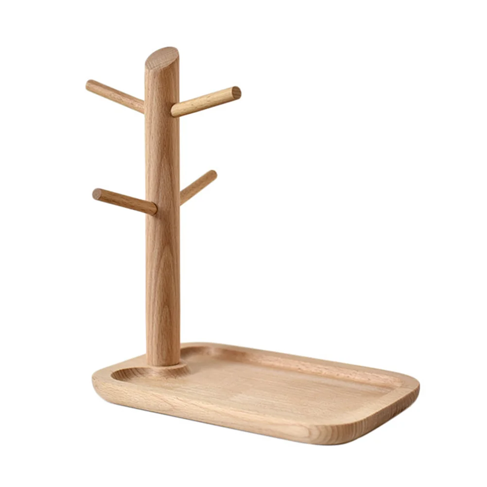 

Shelf Jewelry Ring Holder Dishes Decorative Necklace Stand Wooden Key Tray Multi-function Delicate Rack Desk Organizer