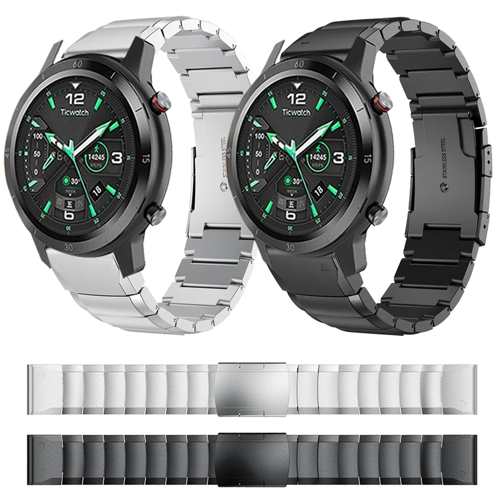 

Metal Strap TicWatch Band Pro 3 Ultra GPS /GTX/S2/E2/E3/GTH Replace Stainless steel Bracelet 20/22mm Wrist Accessorie Watchbands