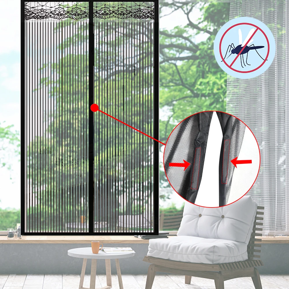 

Automatic Closing Door Curtain Net Mosquito Net Anti Mosquito Insect Fly Bug Hands-free Door Screen Mesh Magnetic Custom Size