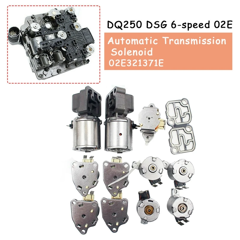

DQ250 DSG 6-Speed 02E Transmission Solenoid Set for GOLF JETTA PASSAT BEETLE TOURAN - A3 Q3 TT SKODA SEAT 02E321371E
