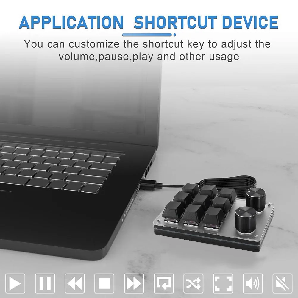 Мини-клавиатура 12 клавиш 2 ручки клавиатура для геймеров программируемая сделай