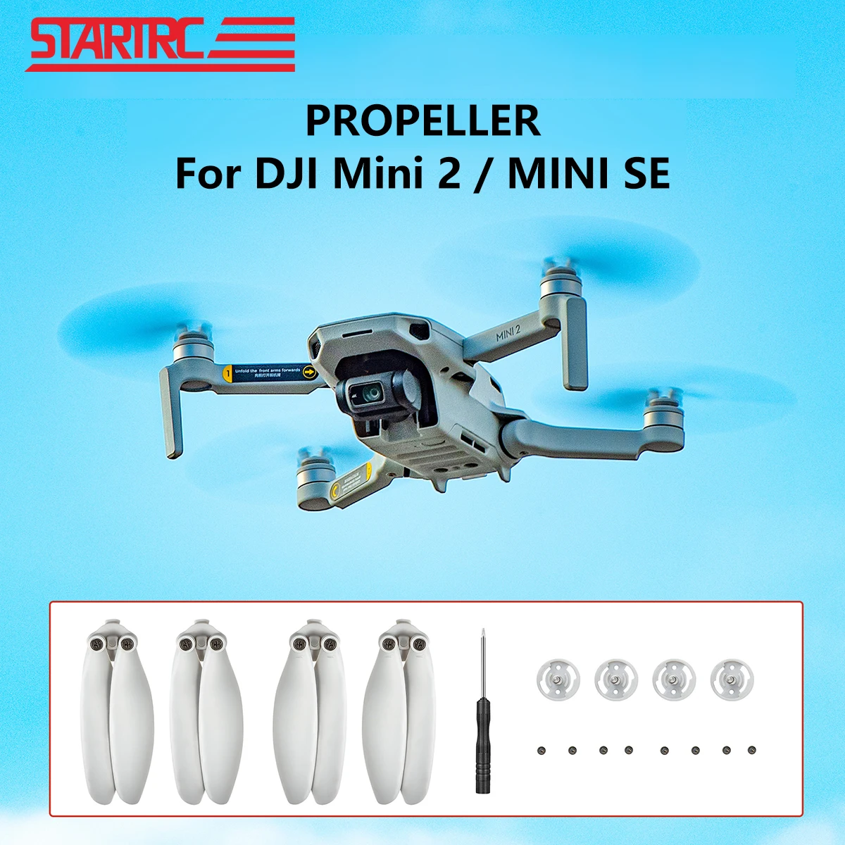 

STARTRC 4PCS DJI Mini SE Propellers Quick Release Blade Low Noise Folding Propeller Props for DJI Mavic Mini 2 Drone Accessories
