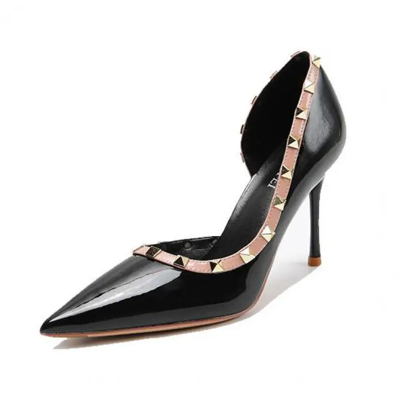 

Туфли-лодочки женские на высоком каблуке 9 см, новинка 2023, туфли на шпильке черного и синего цвета