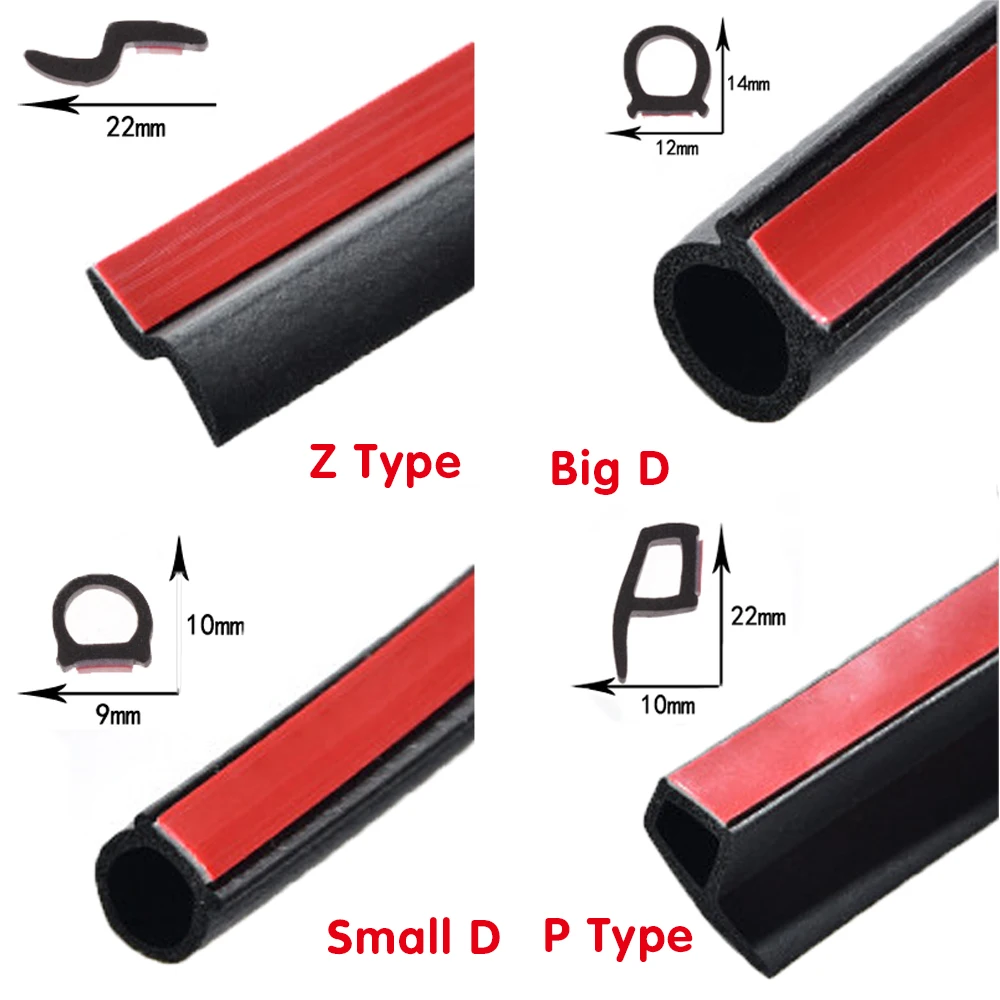 

2 meter Form B P Z Big D Auto Tür Dichtung Streifen EPDM Gummi Noise Isolierung Weathers Schalldichte Auto Dichtung starke adhen