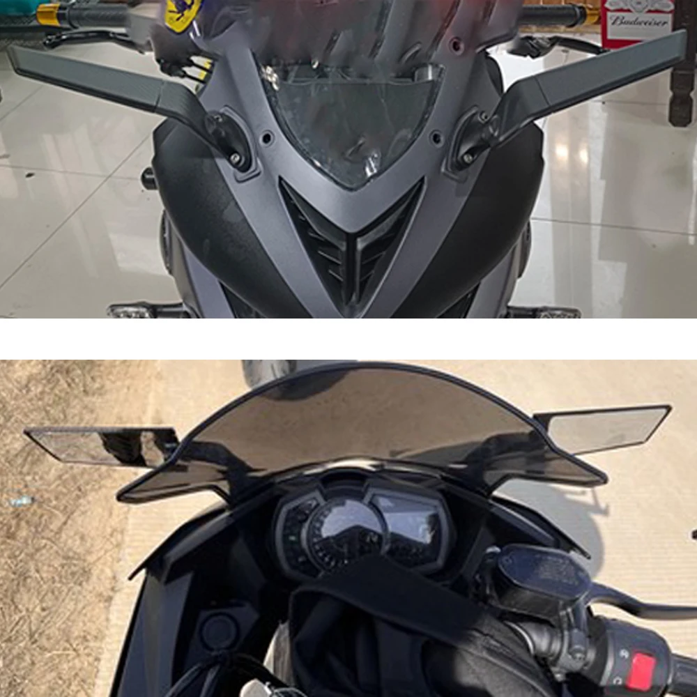 Espejos retrovisores de gran visión para motocicleta, espejo lateral de ala giratoria de viento ajustable para Aprilia APR150 RS4 125 RS125 RSV4