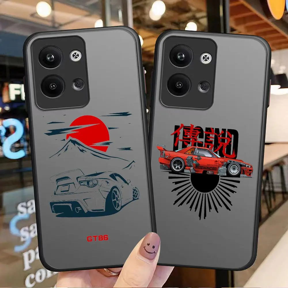 

Japan Tokyo Sports Car JDM Drift Comics Matte Case For Realme 10 Case For Oppo Realme 10 9 8 i 7 7i 6 5 3 V15 V11 X7 C2 Pro Plus