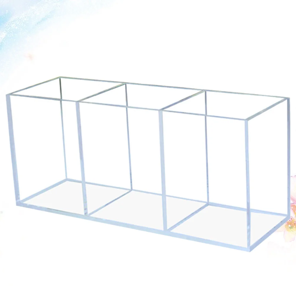 

Holder Brush Acrylicmakeup Organizer Mini Desktop Dispenser Pen Container Sundries Stand Cutlery Kitchen Compartmentbox Storage